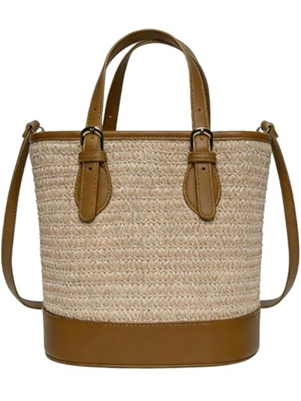 Women’s Straw Bucket Bag Straw Crossbody Bag